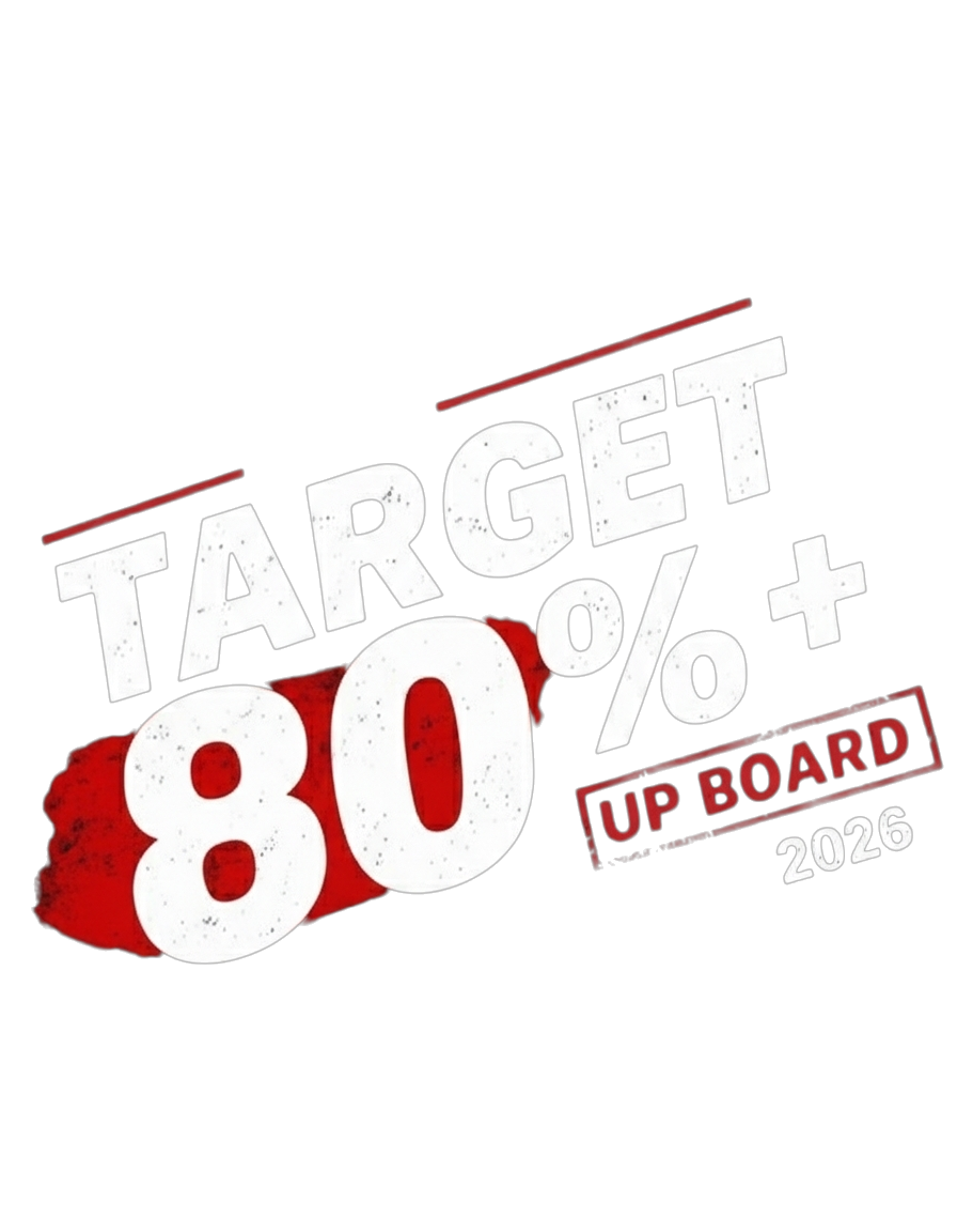 Target 80%+ | UP Board 2026 Motivation T-Shirt (Mission Mode ON)