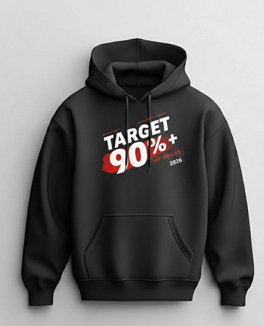 Target 90%+ | UP Board 2026 Motivation Hoodie (Mission Mode ON)